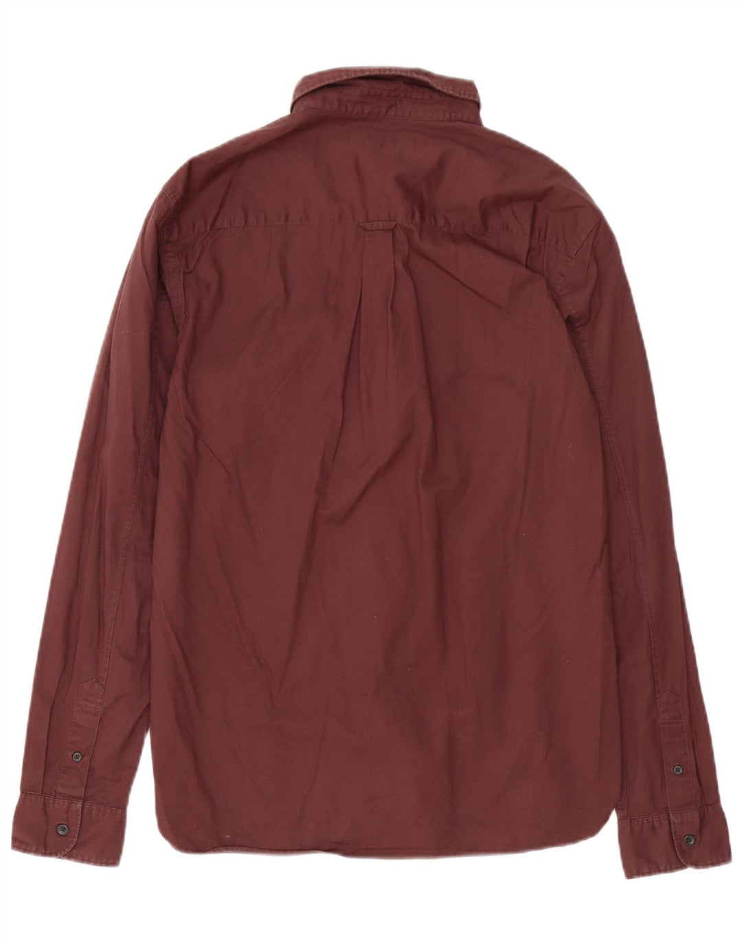 All Saints Mens Shirt Medium Burgundy Cotton