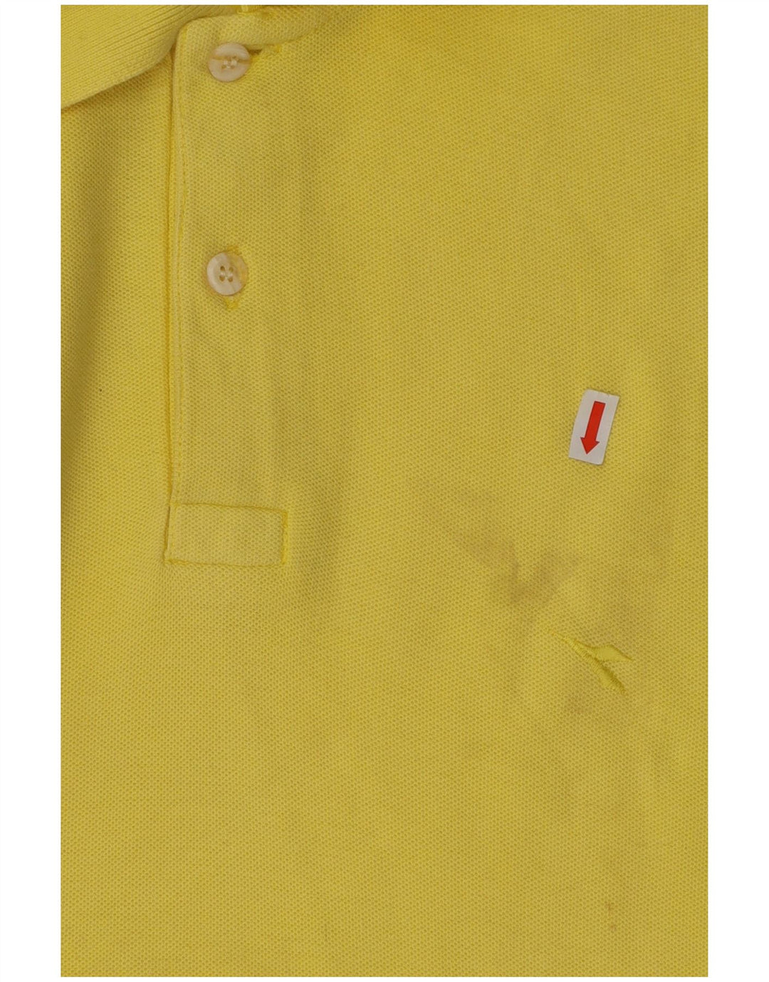 DIADORA Mens Polo Shirt IT 52 Large Yellow Cotton