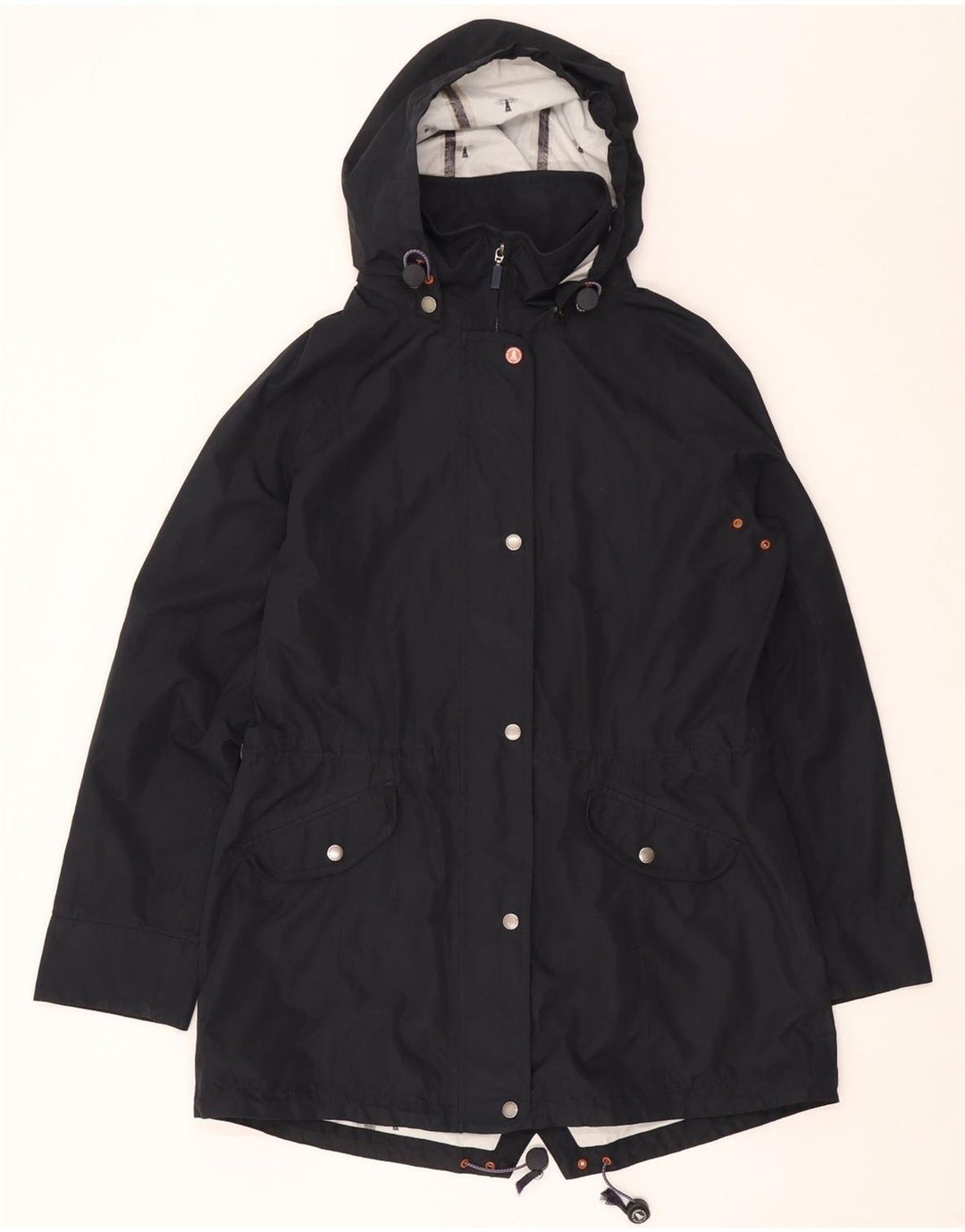 Barbour Womens Hooded Parka Jacket UK 14 Large  Navy Blue Polyester