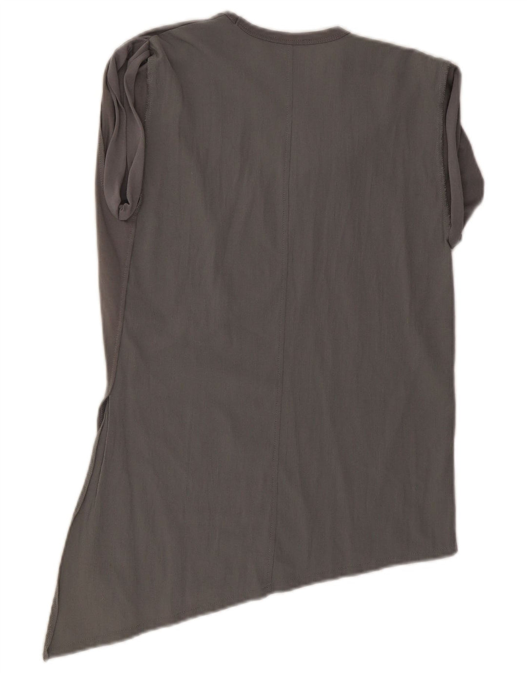 Zara Womens Asymmetric Blouse Top UK 10 Small Grey Viscose