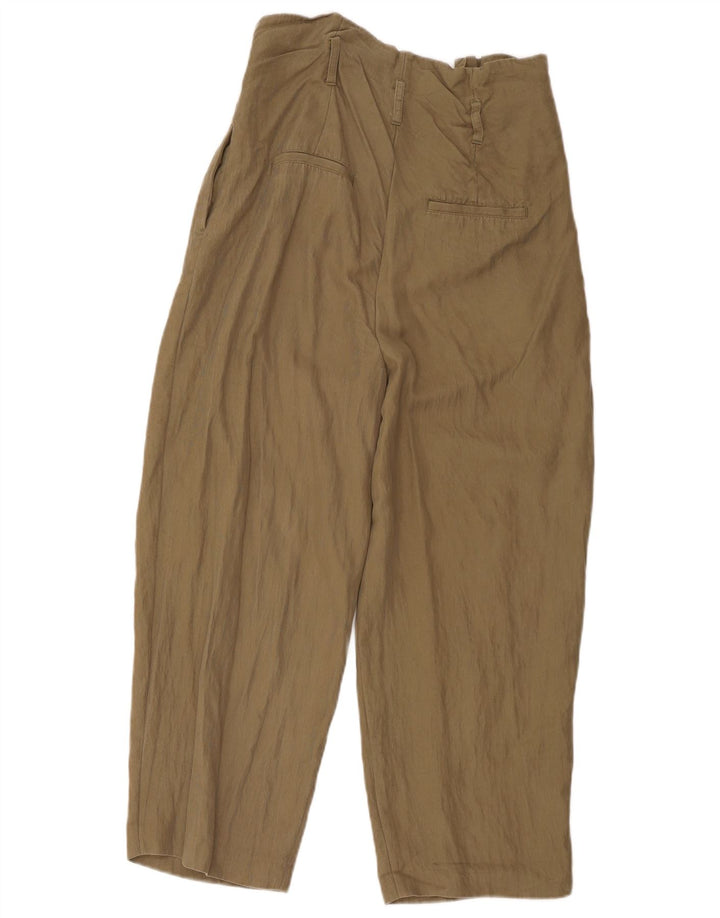Zara Womens Harem Trousers Medium W28 L22 Khaki Lyocell