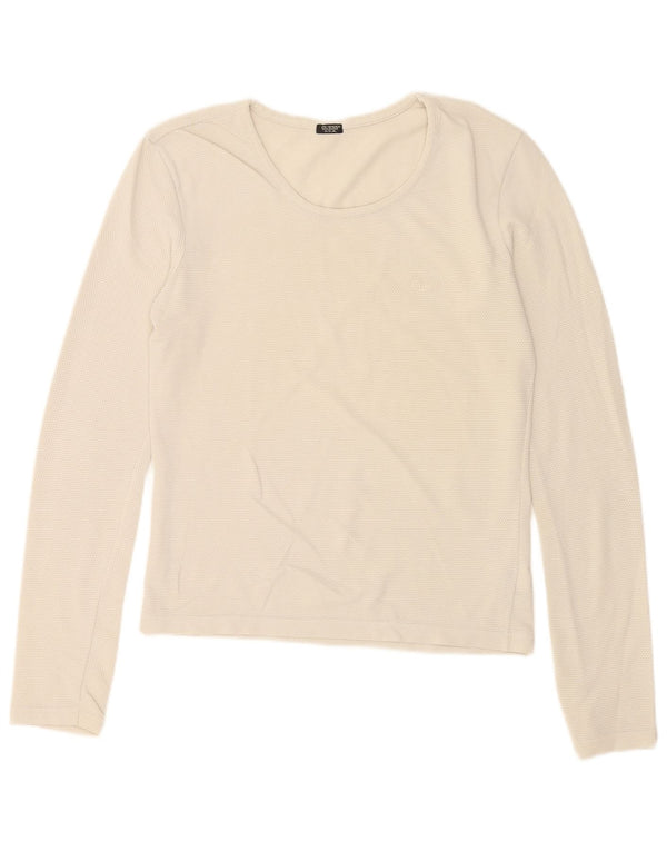 Guess Womens Top Long Sleeve UK 14 Large White
