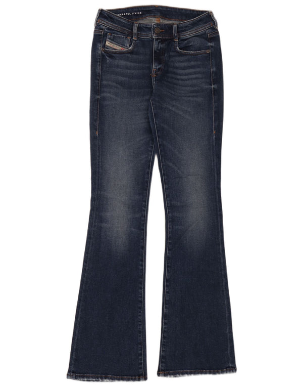Diesel Womens Flared Jeans W26 L32 Blue Cotton