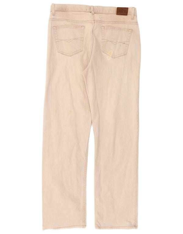 Marks & Spencer Mens Straight Jeans W36 L33 Beige Cotton