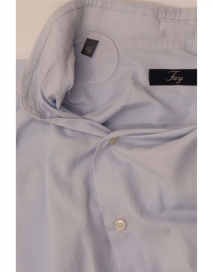 Fay Mens Shirt Size 43 17 XL Blue
