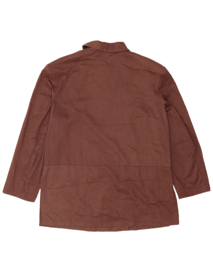 Marks & Spencer Womens 3 Button Blazer Jacket UK 14 Large Brown Polyester
