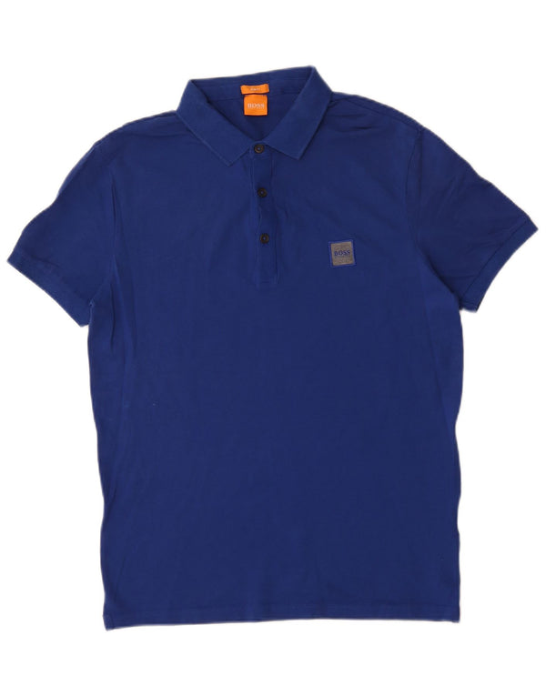 Hugo Boss Mens Slim Fit Polo Shirt Medium Blue Cotton