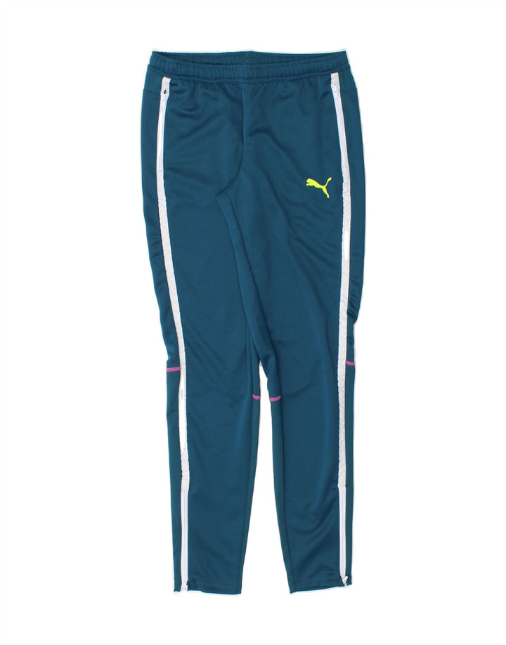 PUMA Girls Tracksuit Trousers 13-14 Years Blue Polyester Vintage Puma and Second-Hand Puma from Messina Hembry 