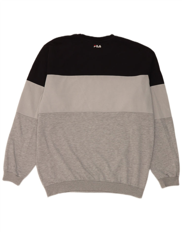 Fila Mens Graphic Sweatshirt Jumper Large Multicoloured Colourblock Cotton