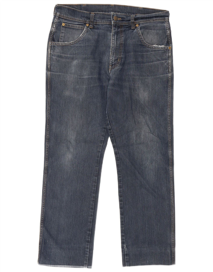 Wrangler Womens Regular Fit Straight Jeans W34 L30 Blue Cotton