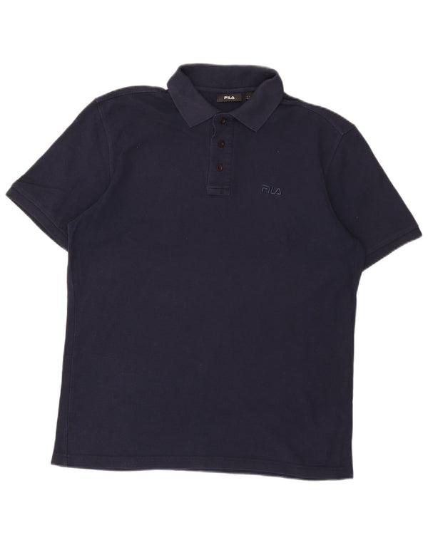 Fila Mens Polo Shirt Medium Navy Blue Cotton