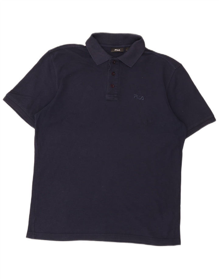 Fila Mens Polo Shirt Medium Navy Blue Cotton