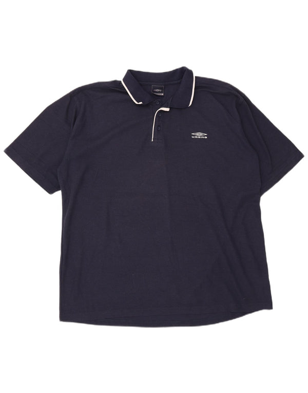 Umbro Mens Polo Shirt 2XL Navy Blue Polyester