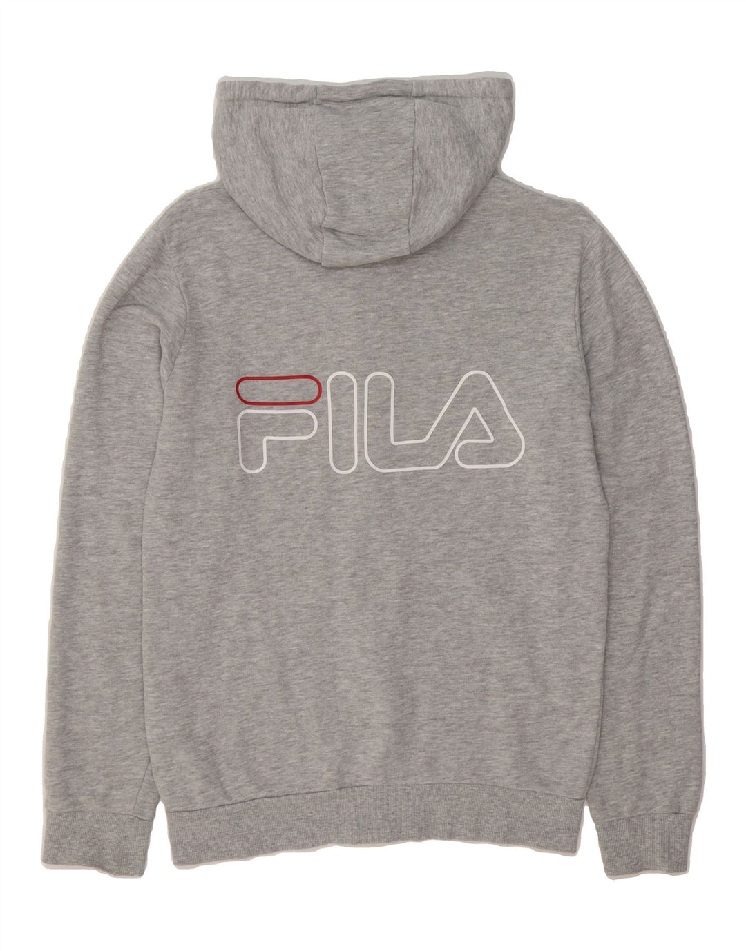 FILA Mens Graphic Hoodie Jumper Small Grey Viscose Vintage Fila and Second-Hand Fila from Messina Hembry 