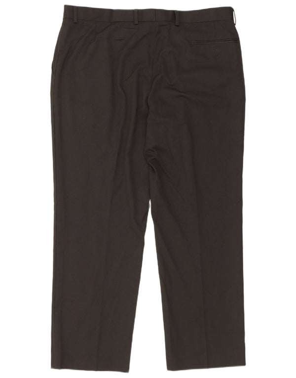 Marks & Spencer Mens Straight Suit Trousers W38 L29 Black Polyester