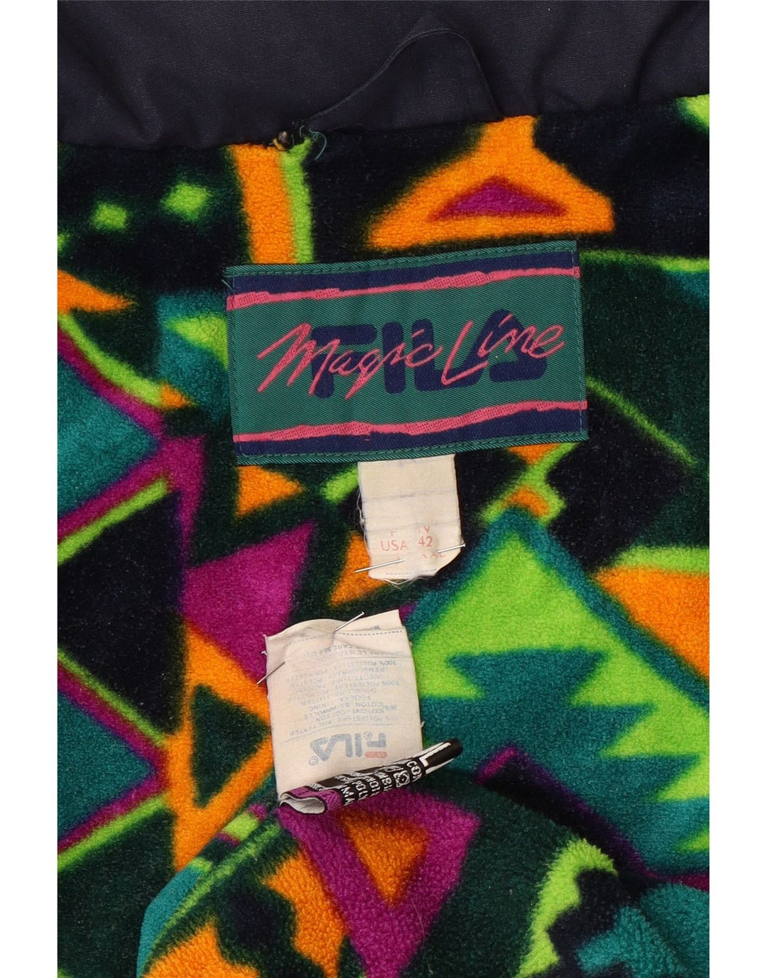 Fila Mens Magic Line Windbreaker Jacket UK 44 2XL Navy Blue Polyester