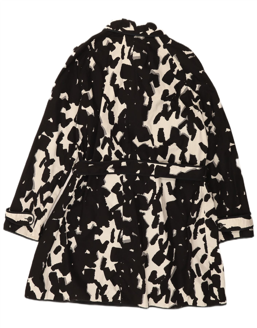 HOBBS Womens Abstract Pattern Reversible Overcoat UK 16 Large  Black