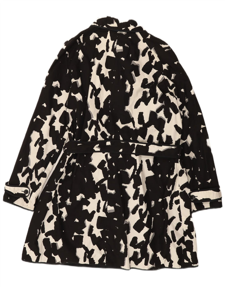HOBBS Womens Abstract Pattern Reversible Overcoat UK 16 Large  Black