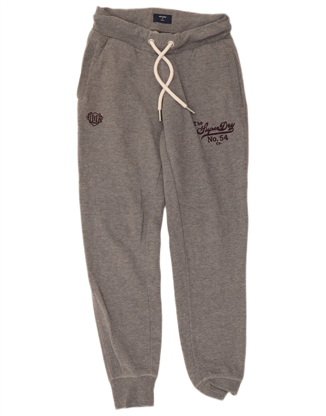 SUPERDRY Womens Graphic Tracksuit Trousers Joggers UK 8 Small Grey Flecked