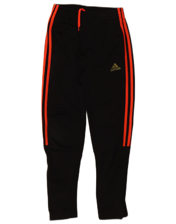 ADIDAS Boys Tracksuit Trousers 9-10 Years  Black Polyester