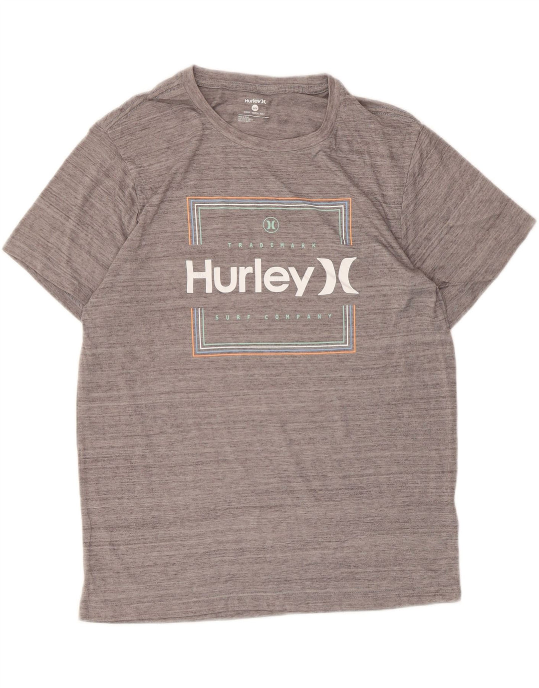 Hurley Mens Graphic T-Shirt Top Medium Grey Polyester
