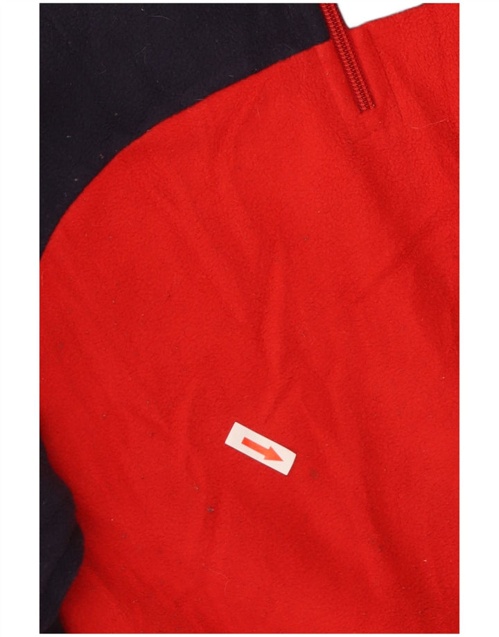 Fila Mens Zip Neck Fleece Jumper Large Red Colourblock