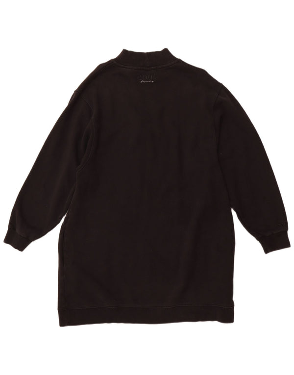 SUPERDRY Womens Graphic Sweatshirt Jumper Dress UK 14 Large  Black Cotton