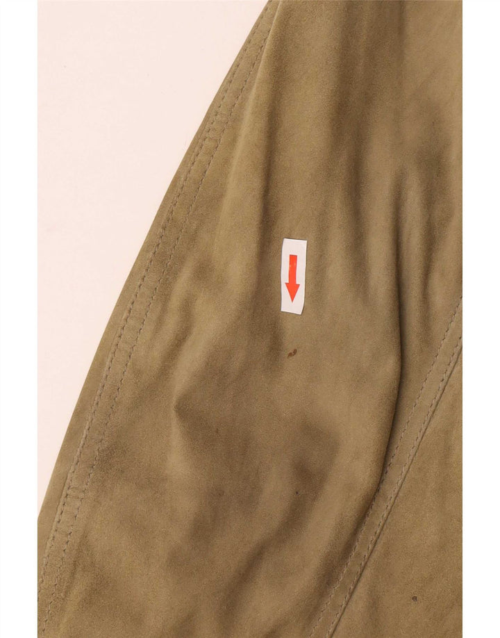 Scout Mens Suede Bomber Jacket UK 40 Large Green