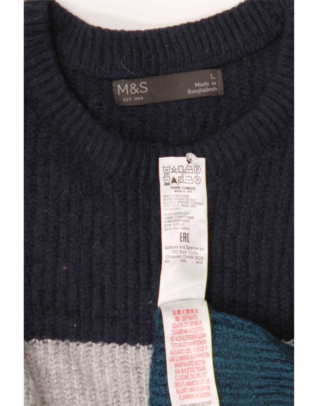 Marks & Spencer Mens Crew Neck Jumper Sweater Large Multicoloured