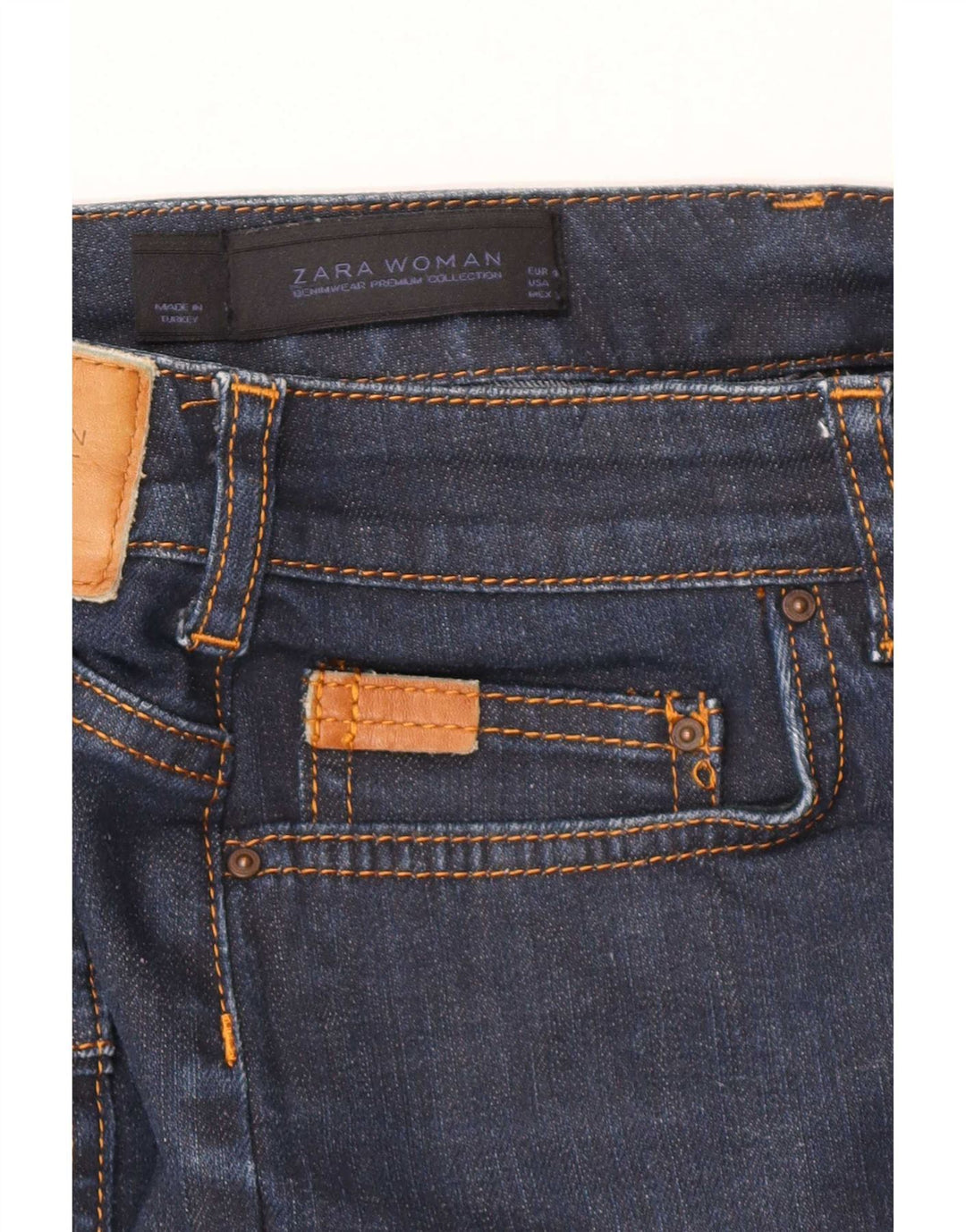Zara Womens Denim Skirt EU 40 Medium W30 Navy Blue