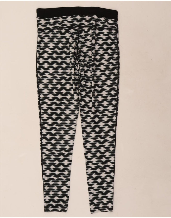 Nike Womens Dri Fit Leggings Large  Black Geometric Polyester