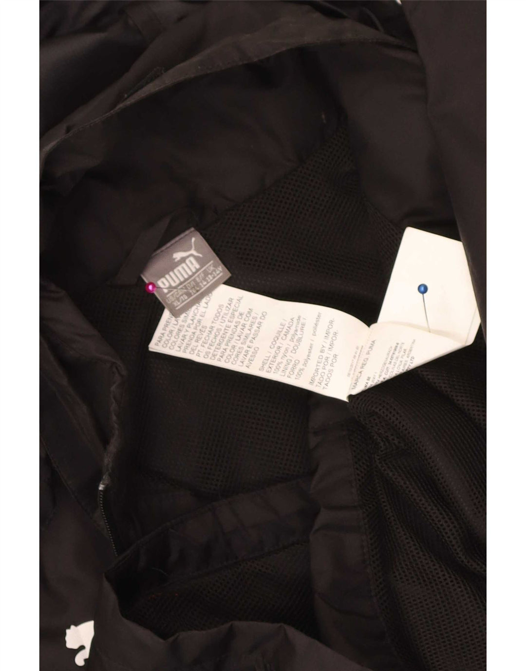 Puma Boys Hooded Rain Jacket 13-14 Years Black Polyester