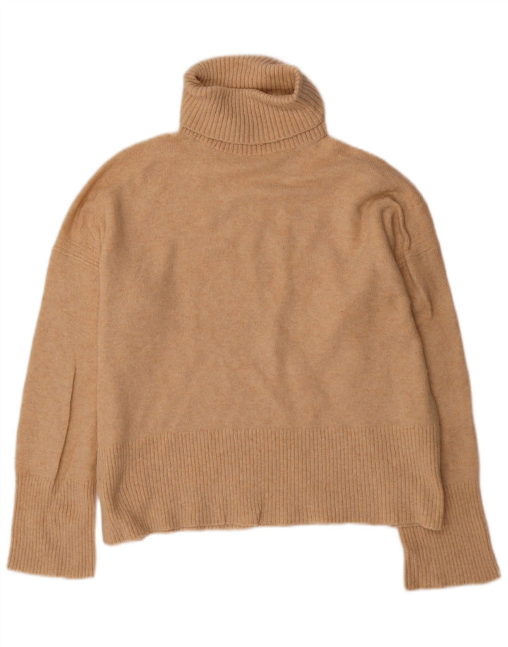 J. CREW Womens Oversized Roll Neck Jumper Sweater UK 10 Small Beige