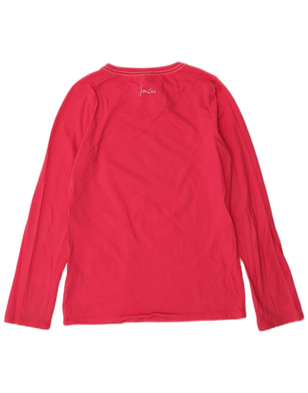 JOULES Girls Graphic Top Long Sleeve 11-12 Years Pink Cotton