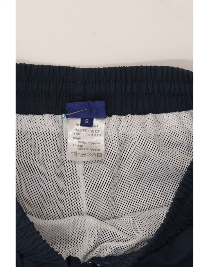 ASICS Mens Tracksuit Trousers Small  Navy Blue Polyester Vintage Asics and Second-Hand Asics from Messina Hembry 