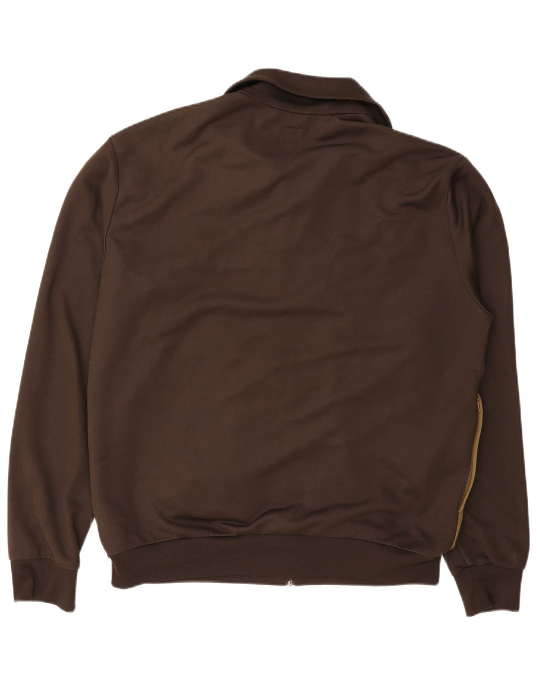 Adidas Mens Tracksuit Top Jacket Large Brown Colourblock Cotton