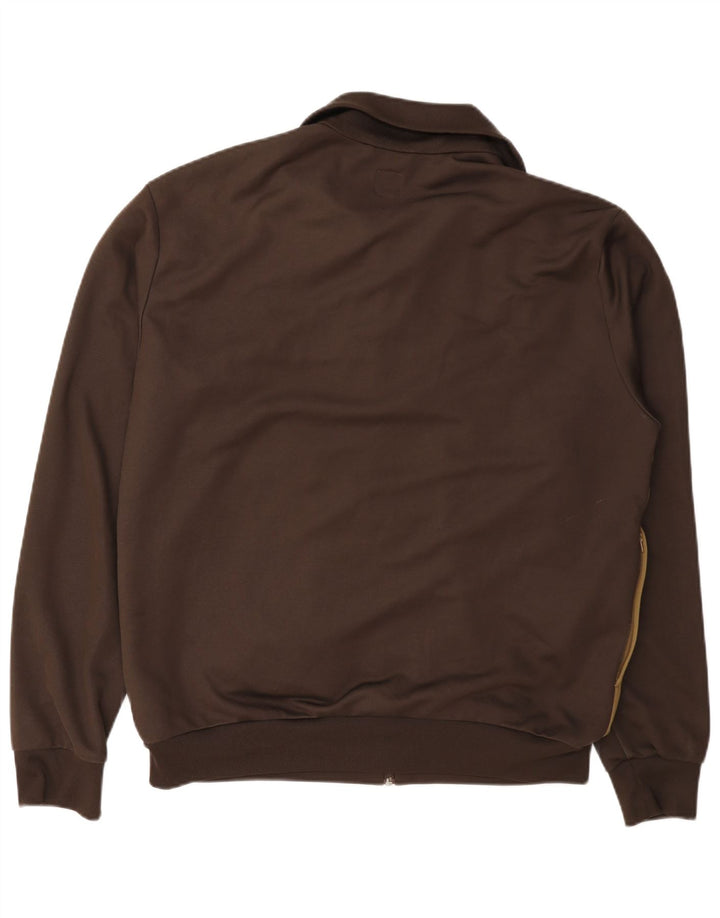 Adidas Mens Tracksuit Top Jacket Large Brown Colourblock Cotton