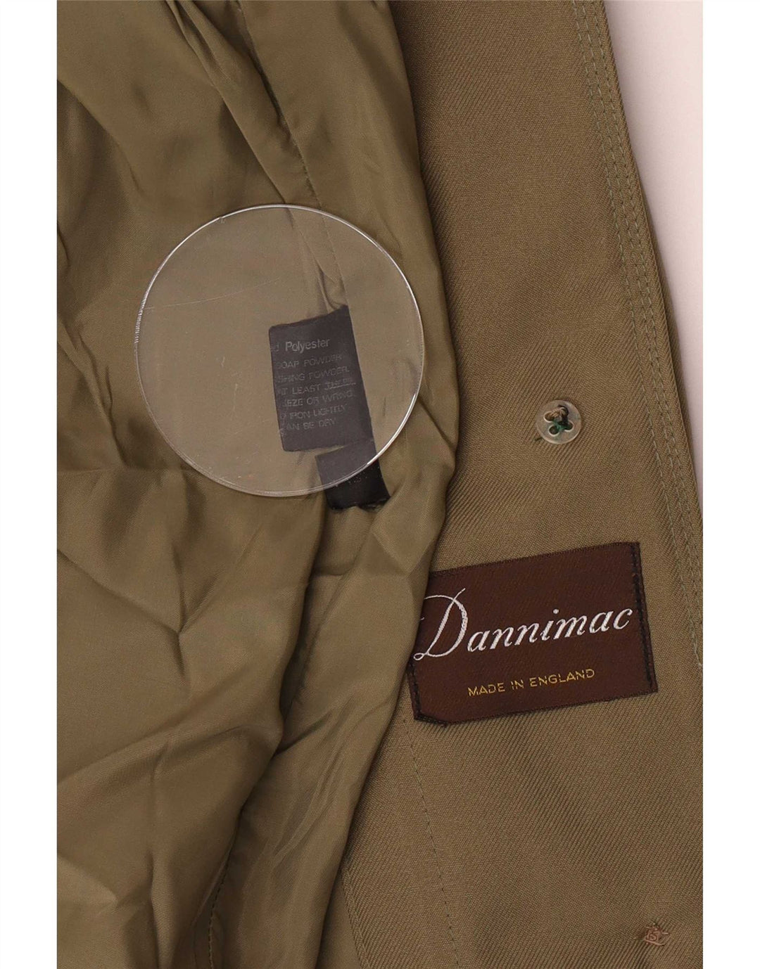 Dannimac Womens Overcoat UK 14 Medium Khaki Polyester