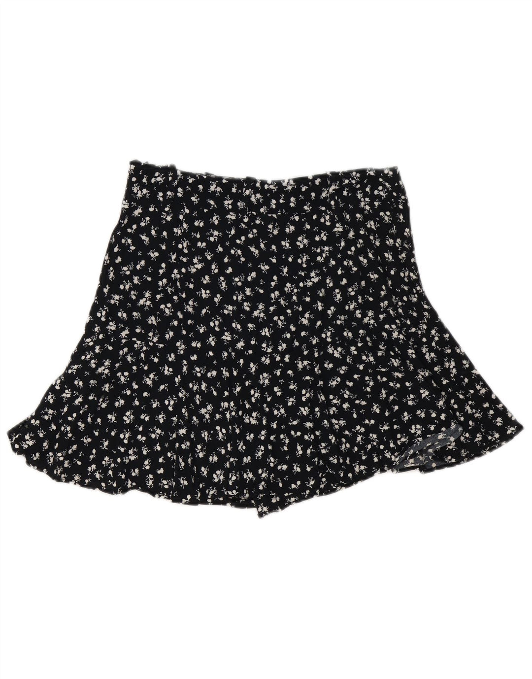 Zara Womens Mini Skirt Medium W28 Black Floral Viscose