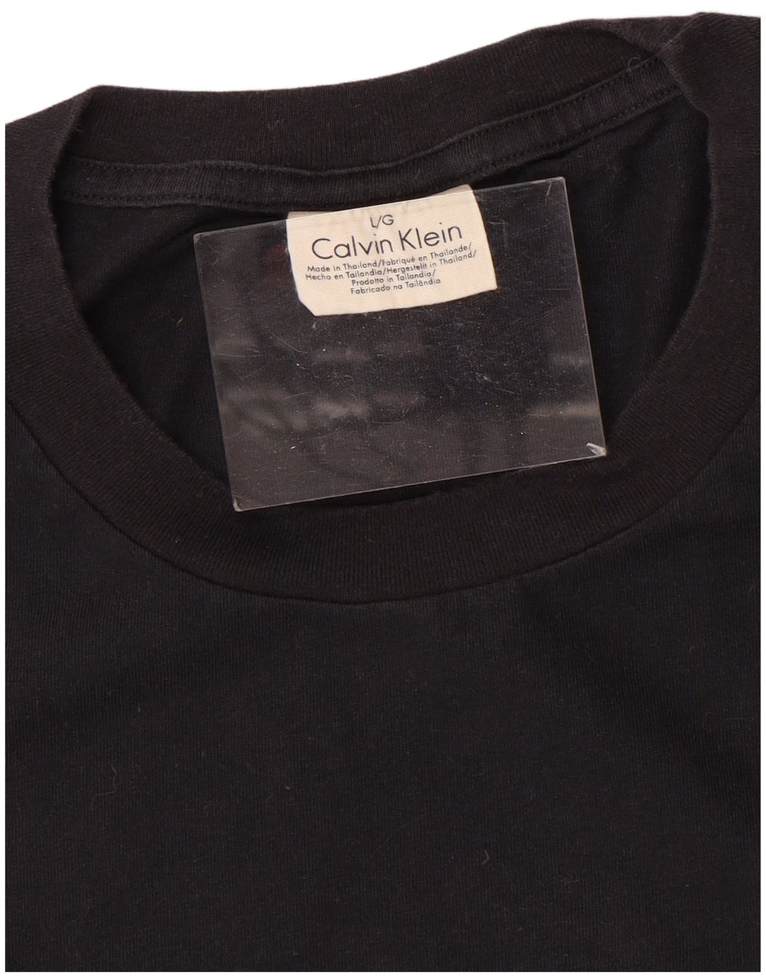 CALVIN KLEIN Mens T-Shirt Top Large Black Cotton