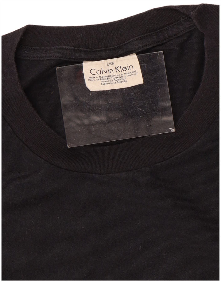 CALVIN KLEIN Mens T-Shirt Top Large Black Cotton