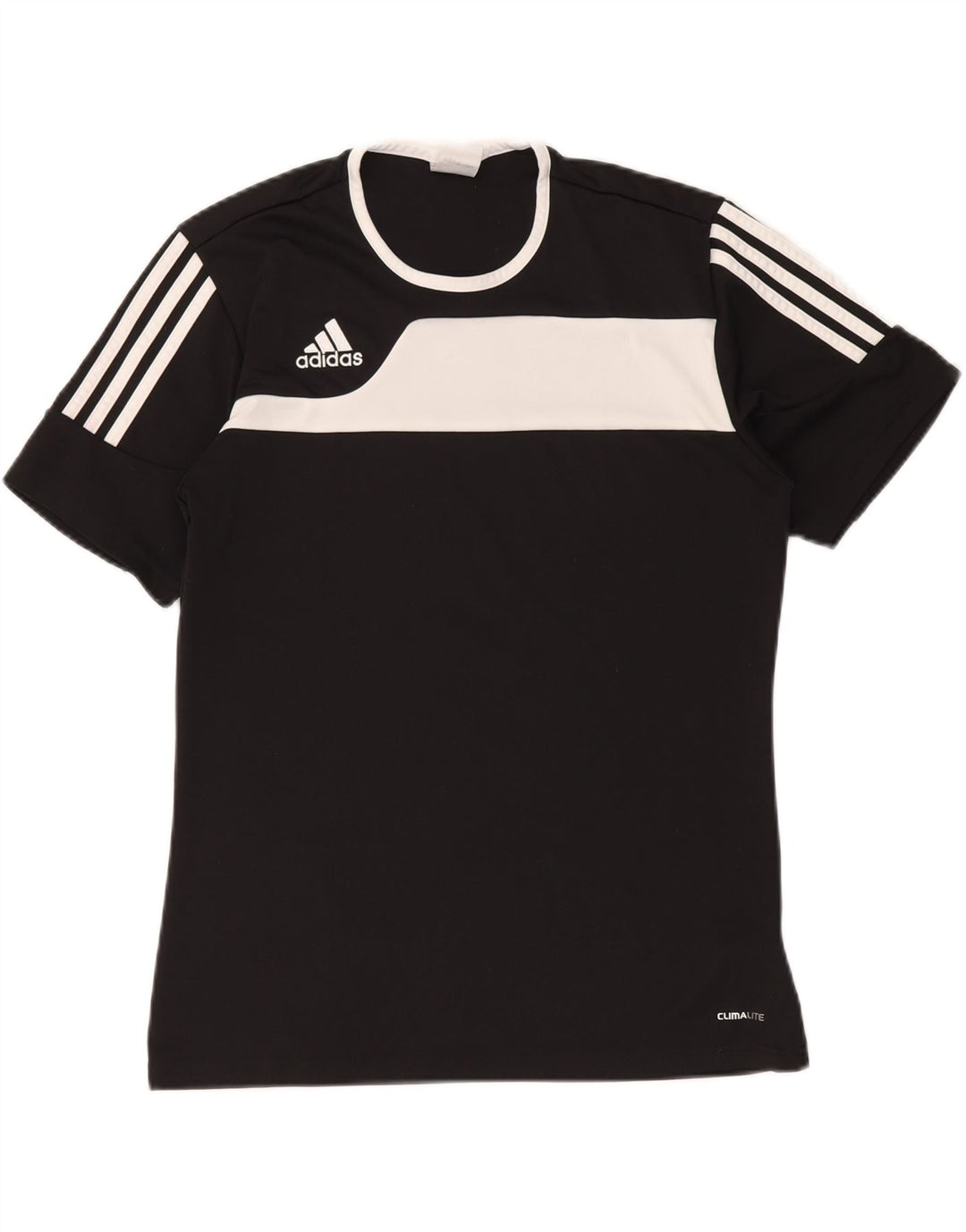 ADIDAS Mens Climalite T-Shirt Top Small Black Colourblock Polyester