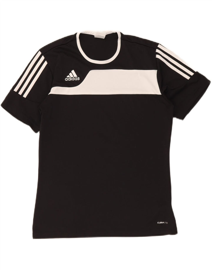 ADIDAS Mens Climalite T-Shirt Top Small Black Colourblock Polyester