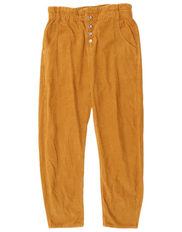Zara Womens High Waist Straight Corduroy Trousers EU 36 XS W26 L25 Beige