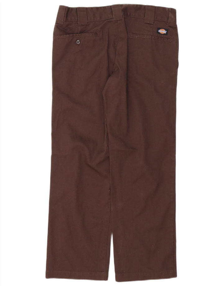 DICKIES Mens Straight Chino Trousers W32 L30 Brown Polyester