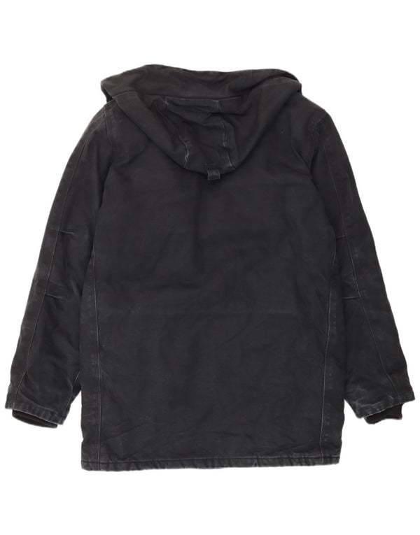 Carhartt Mens Hooded Parka Jacket UK 36 Small Navy Blue Cotton