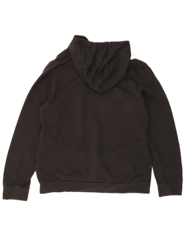 Adidas Womens Graphic Hoodie Jumper UK 16 Large Black Cotton