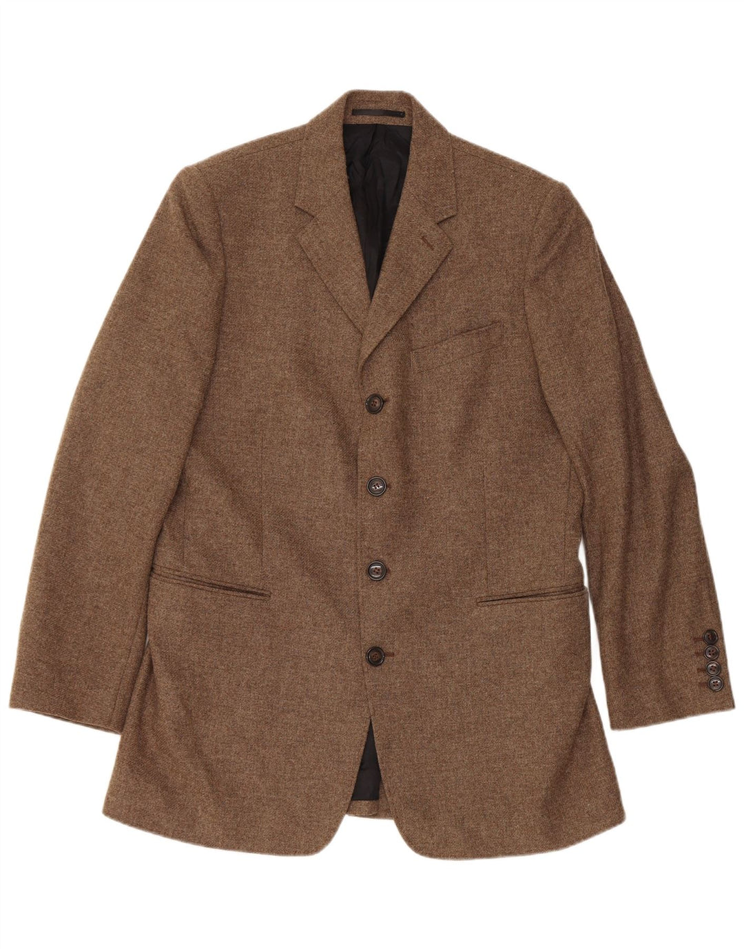 Reiss Mens 4 Button Blazer Jacket UK 40 Large Brown Wool