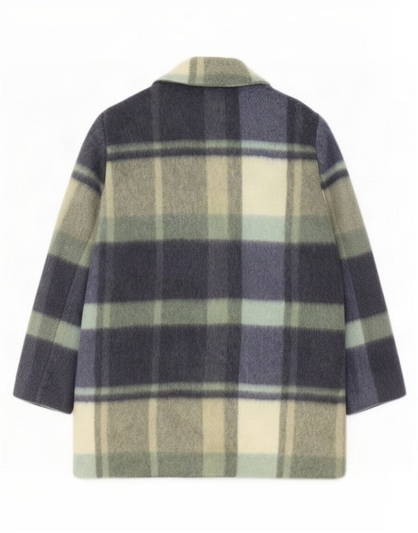 Benetton Womens Oversized Open Overcoat UK 10 Small Multicoloured Check