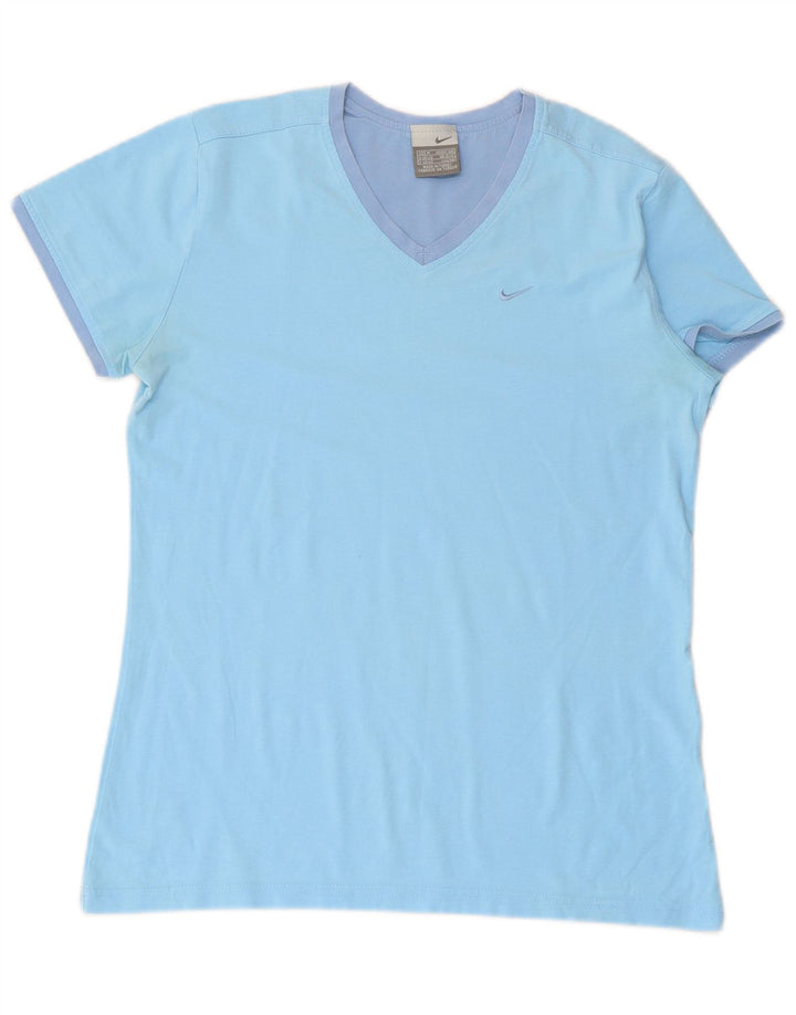NIKE Womens T-Shirt Top UK 10/12 Medium Blue